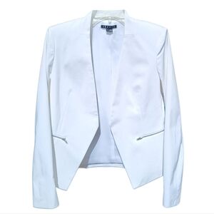 Theory White Modern Structured Open-Front Blazer - Size 6